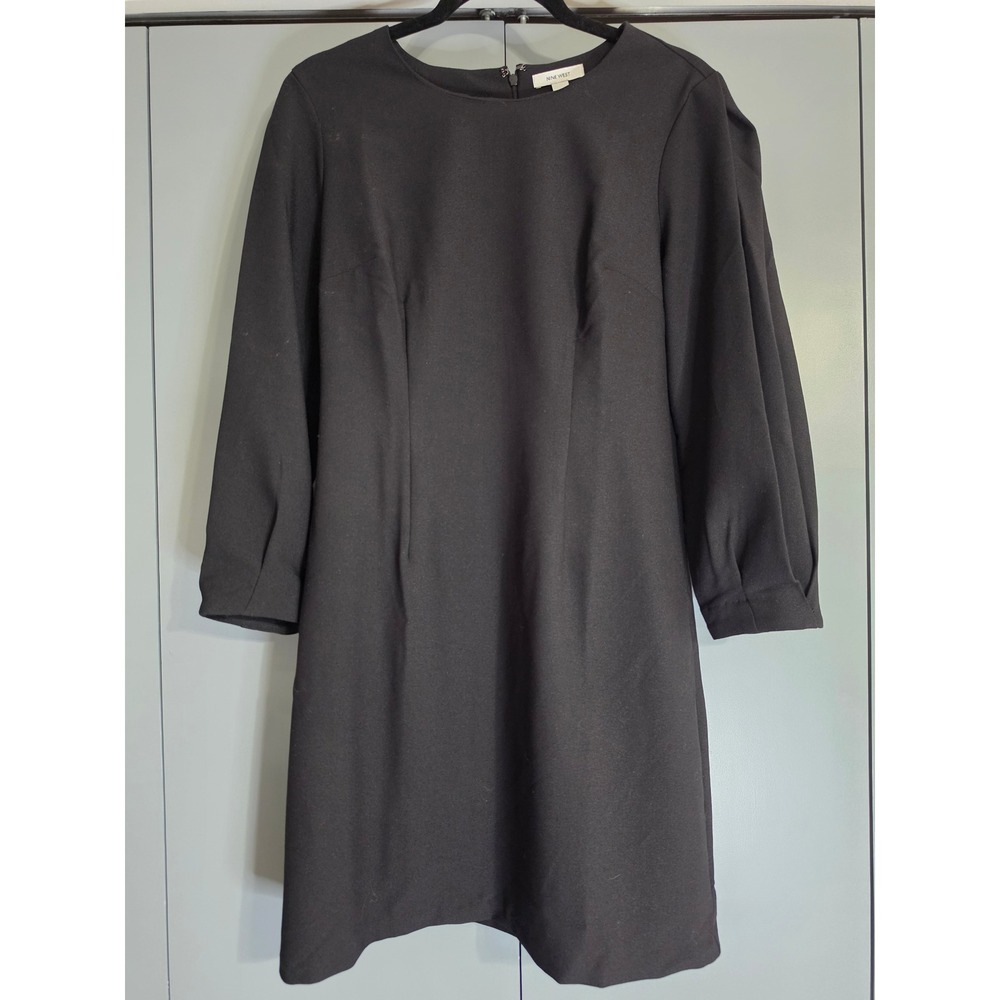 NWOT Nine West Shift Dress Size M Black Balloon Sleeve Professional Sheath